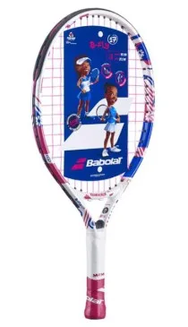 Ракетка Babolat алюмінієва 17 дюймів біло-рожева для дітей