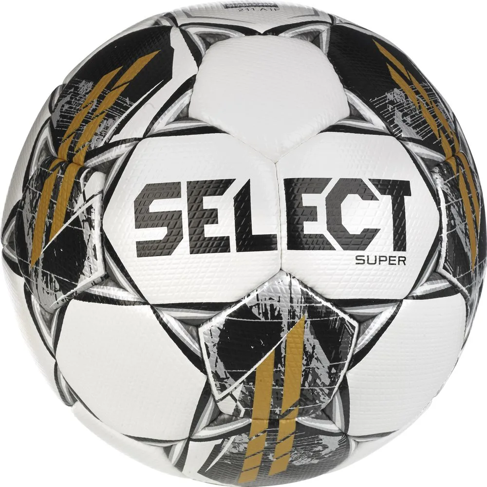 Футбольний м'яч SELECT шкіра розмір 5 білий сірий