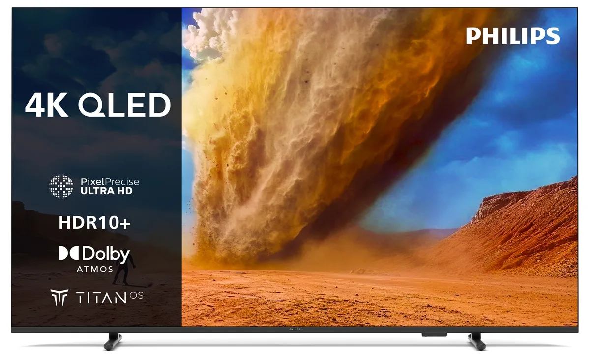 LED-телевізор Philips QLED 55 дюймів Чорний 4K Ultra HD