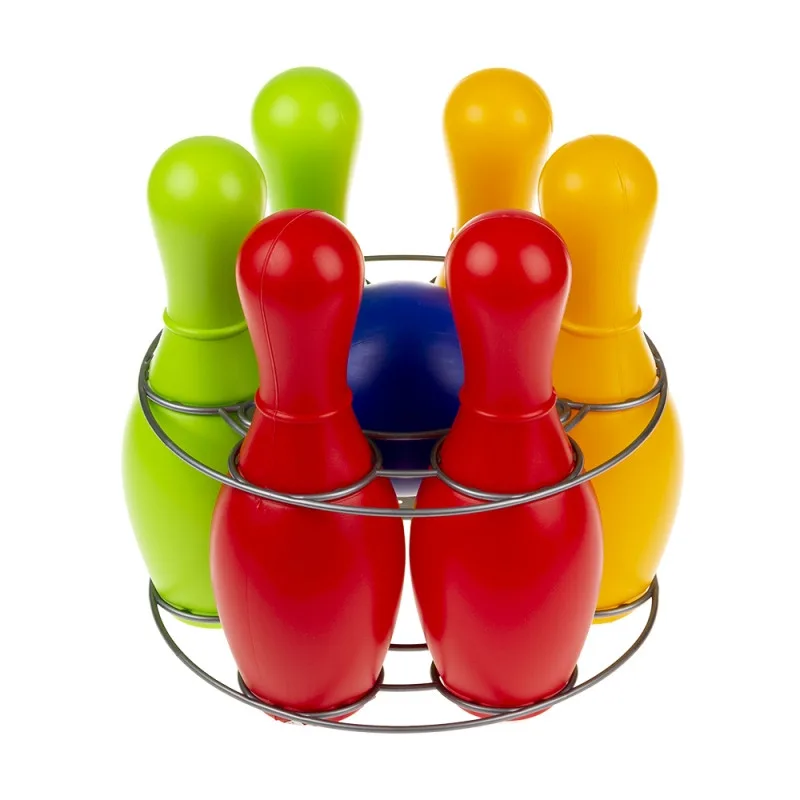 Игровой набор для боулинга Colorplast пластик 6 кеглей 1 шар Радужный