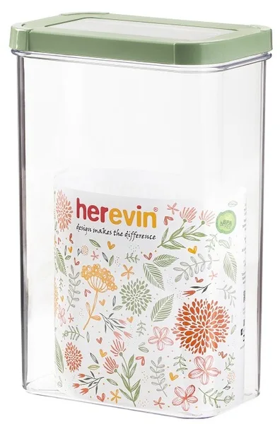 Контейнер HEREVIN пластик 2,5 л 9,5х15,5х23,7 см зелений персиковий