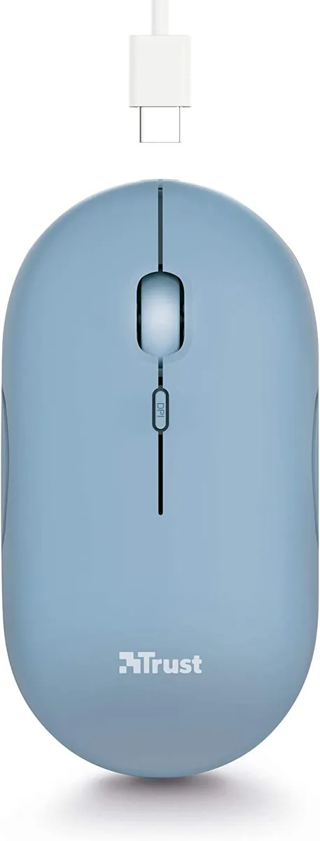 Миша Trust Puck Rechargeable,  Ultra-Thin,  BT/WL,  Silent, синій