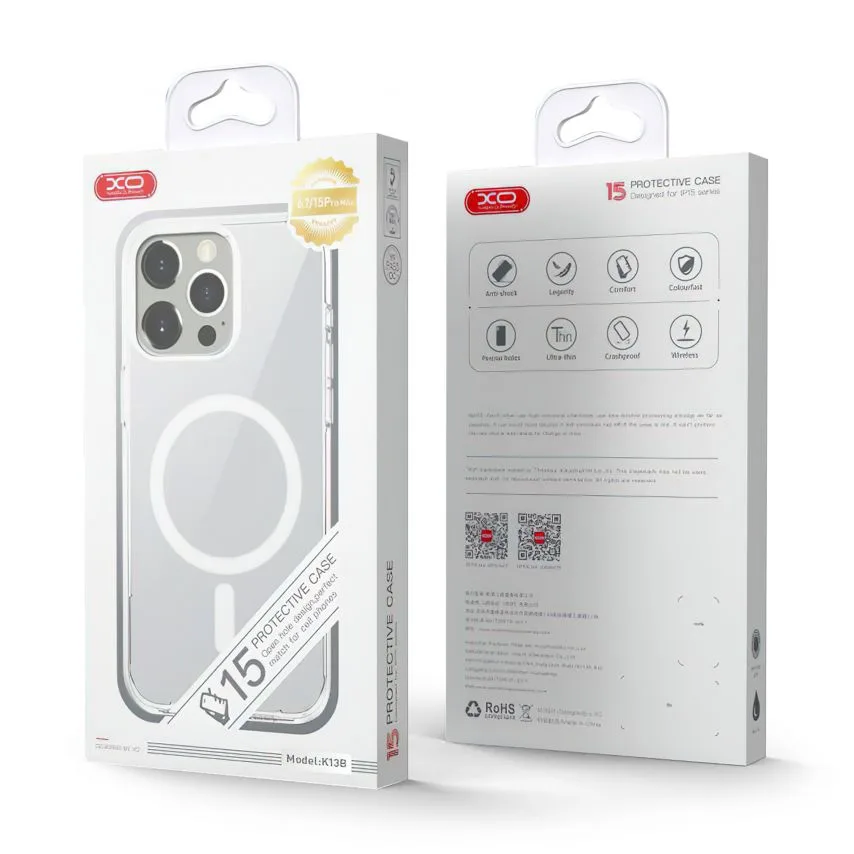 Чохол XO MagSafe TPU для iPhone 15 Pro прозорий