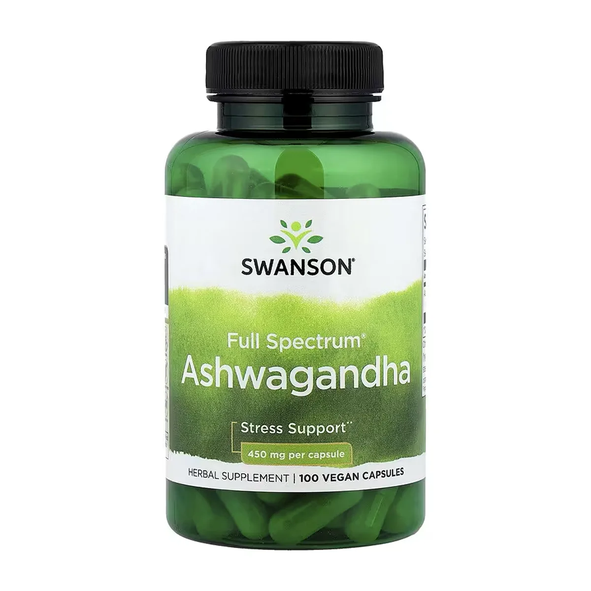 Ашваганда Swanson 450 мг 100 капсул Full Spectrum для зниження стресу