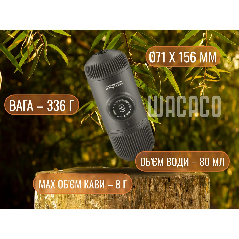 Портативна кавоварка Wacaco PA66 62х71х156 мм Блакитна