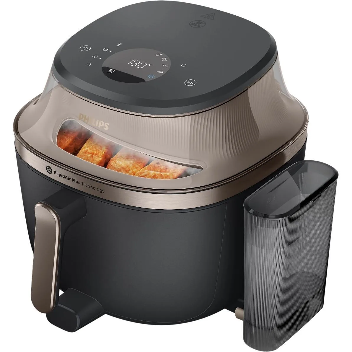Мультифункційна піч Philips Series 5000 OVI SteamFry, 2000 Вт, об'єм чаші 7.2 л, сенсорне управління, 12 автоматичних програм, ком