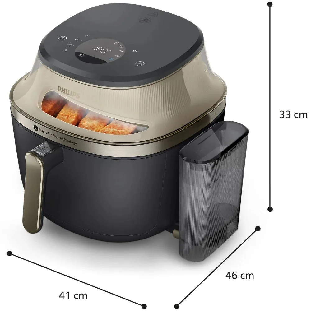 Мультифункційна піч Philips Series 5000 OVI SteamFry, 2000 Вт, об'єм чаші 7.2 л, сенсорне управління, 12 автоматичних програм, ком