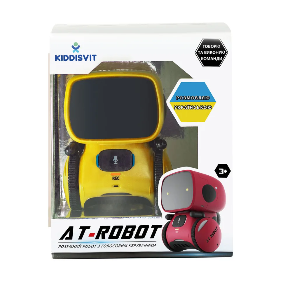 Интерактивный робот AT-Robot с голосовым управлением сенсорный жёлтый для детей от 3 лет