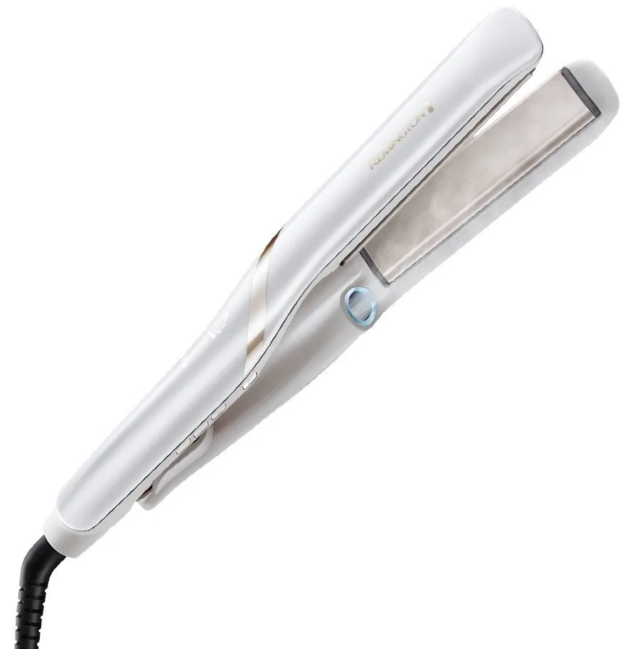 Випрямляч волосся Remington Hydraluxe Pro, 56 Вт, 5 температурних режимів (150-230°C), з дисплеєм, керамічним покриттям, білий.