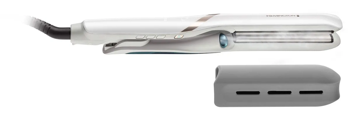 Випрямляч волосся Remington Hydraluxe Pro, 56 Вт, 5 температурних режимів (150-230°C), з дисплеєм, керамічним покриттям, білий.