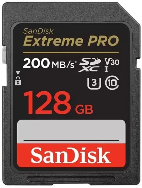 Карта пам'яті SanDisk SD 128GB UHS-I V30 200MB/s Червона