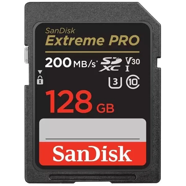 Карта пам'яті SanDisk SD 128GB UHS-I V30 200MB/s Червона