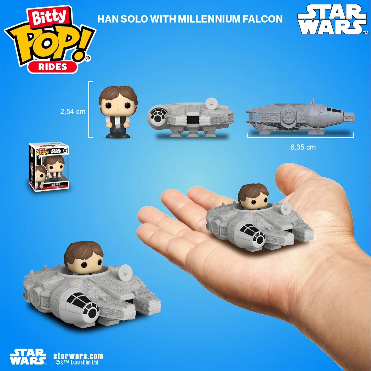 Набір фігурок Funko вініл 2,54 см Хан Соло Тисячолітній сокіл