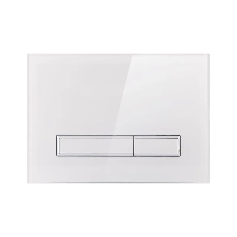 Панель змиву для унітаза механічна Qtap Nest 270х200х45 мм Скло/ABS біла
