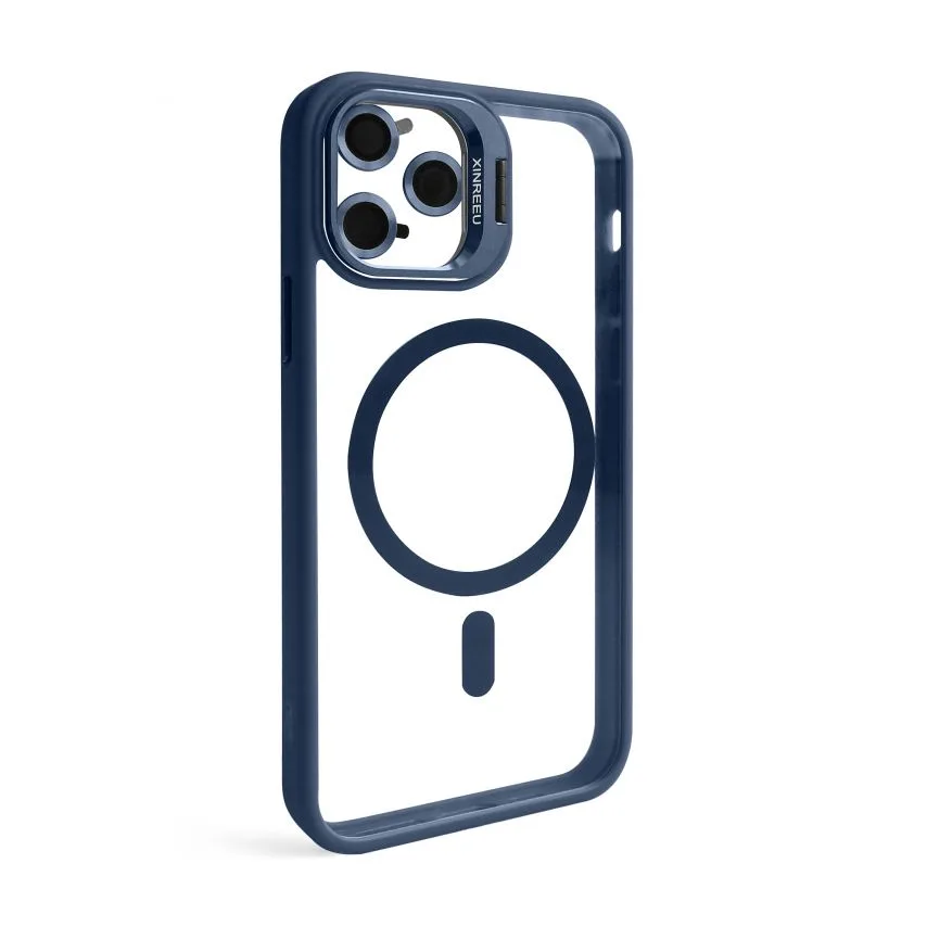 Чохол MagSafe з підставкою для iPhone 11 Pro Max силікон пластик синій