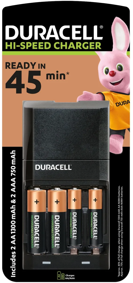 Зарядний пристрій Duracell NiMH AA AAA 4 шт Чорний