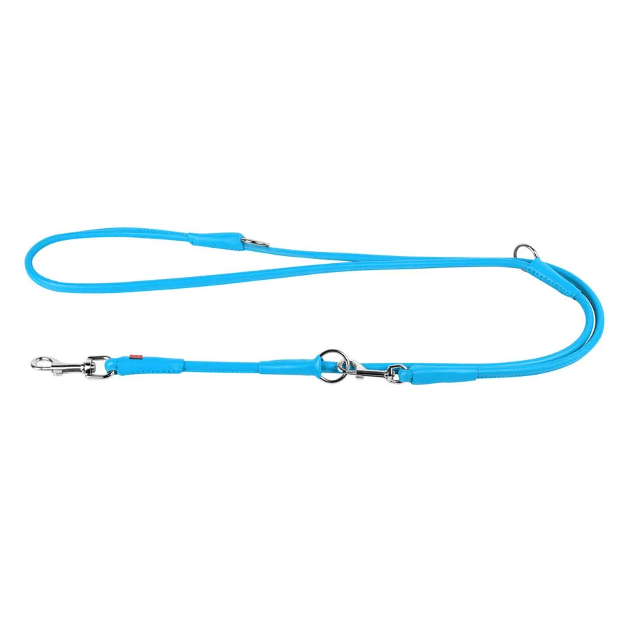 Повідець WAUDOG Glamour круглий 10 мм шкіра 122-183 см блакитний