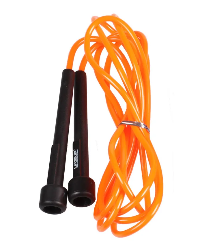 Скакалка LiveUp PVC 270 см чорна помаранчева