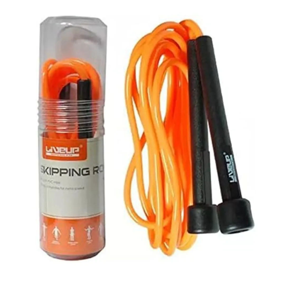 Скакалка LiveUp PVC 270 см чорна помаранчева