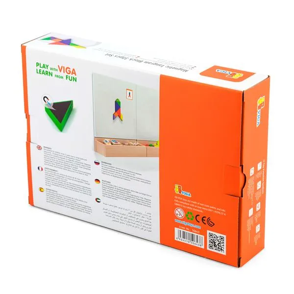 Магнітний танграм Viga Toys 35 ел різнокольоровий дерев'яний