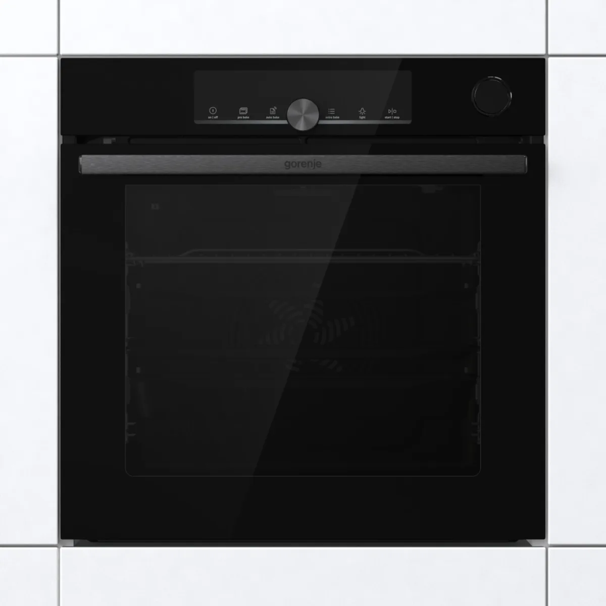 Електрична духова шафа Gorenje 77 л чорна піролітичне очищення 59,5х59,5х56,4 см