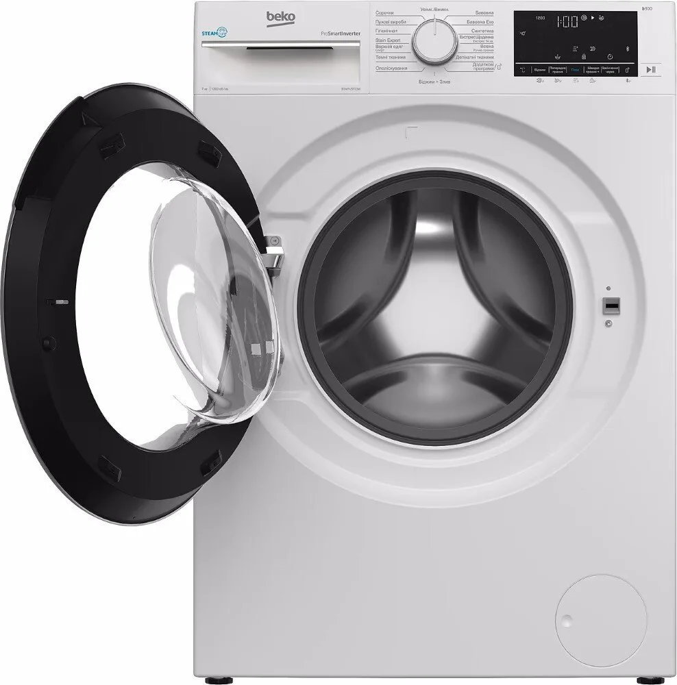 Пральна машина Beko фронтальна 7кг 1200 об/хв A+++ для прання білизни з парою інверторна біла