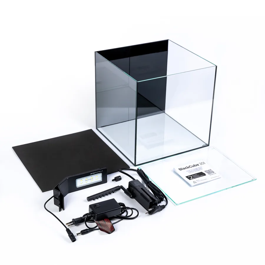 Акваріумний набір BlackCube 20 л скло 4 мм 27x27x27 см чорний