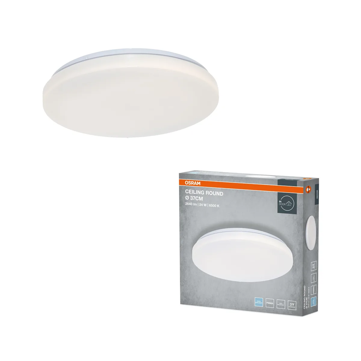 Світильник стельовий OSRAM LED 24Вт 6500K Ø374 мм Білий