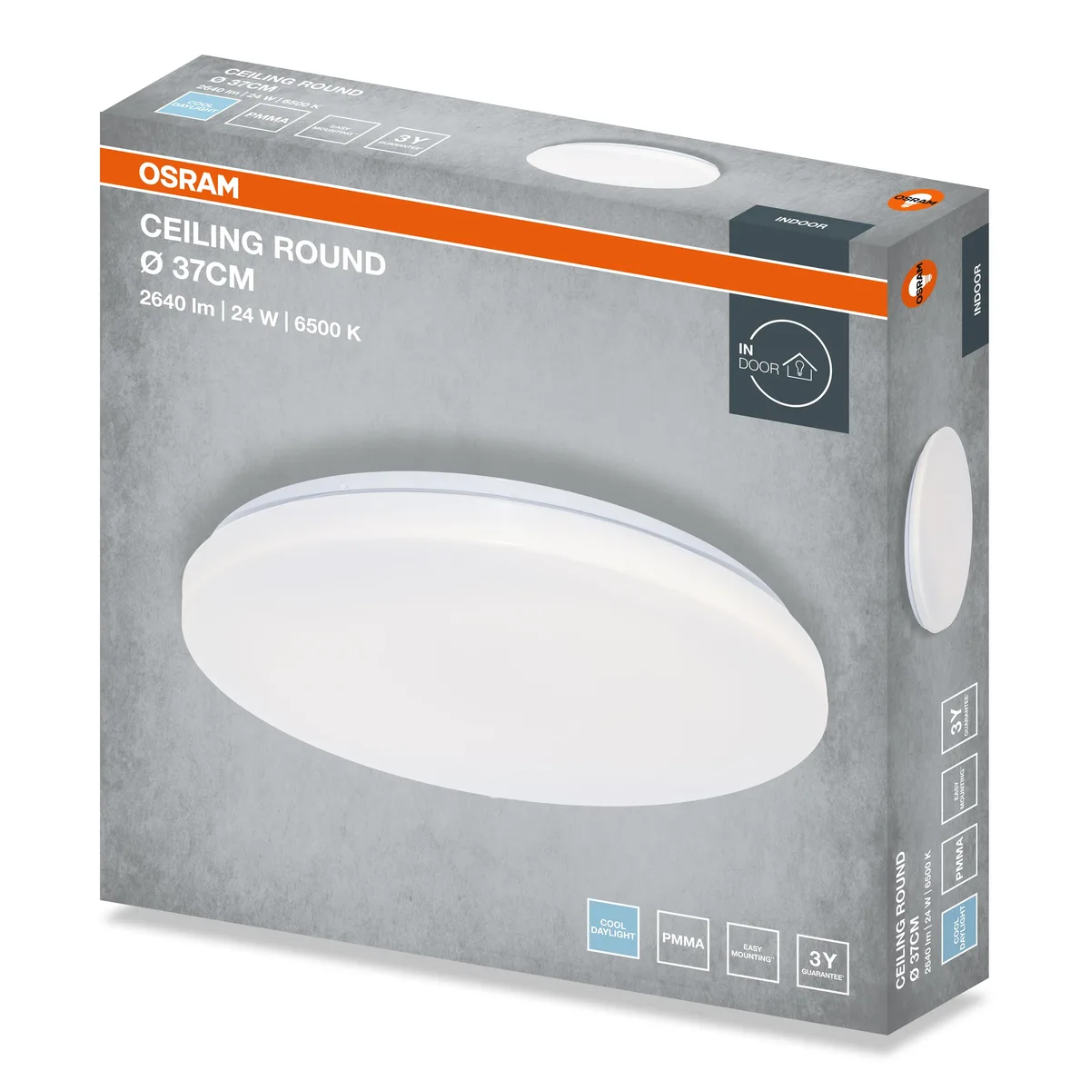 Світильник стельовий OSRAM LED 24Вт 6500K Ø374 мм Білий