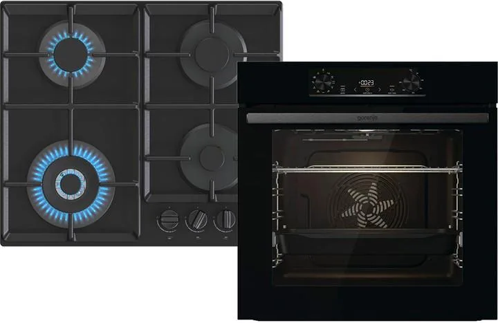 Комплект Gorenje електрична духовка газова поверхня чорна для вбудовування кухонної техніки плитка духова шафа