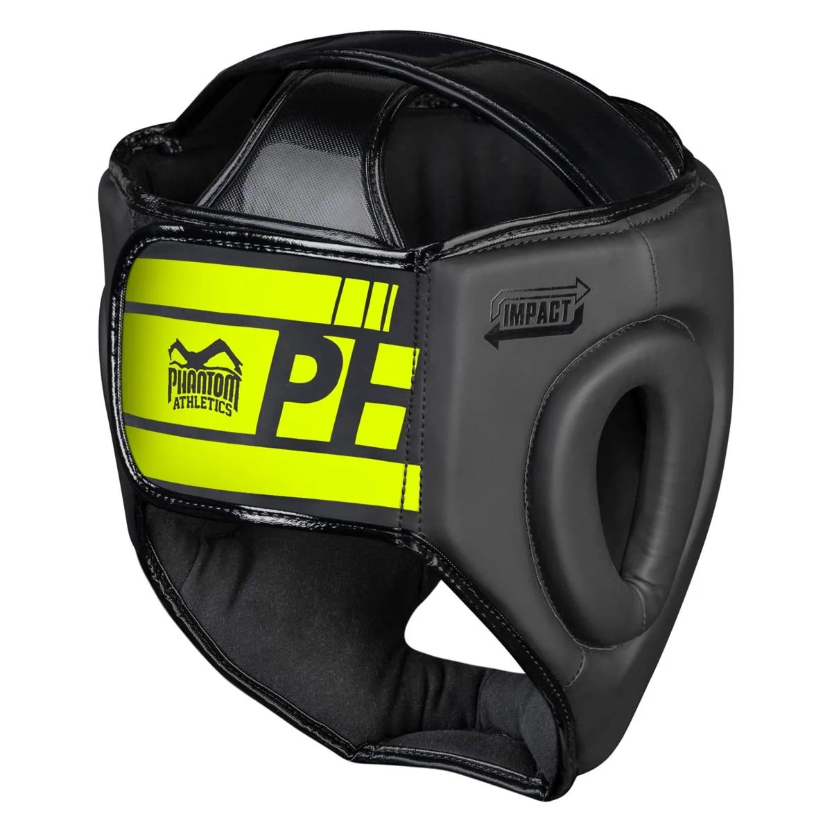 Боксерський шолом Phantom PU-шкіра універсальний чорний жовтий