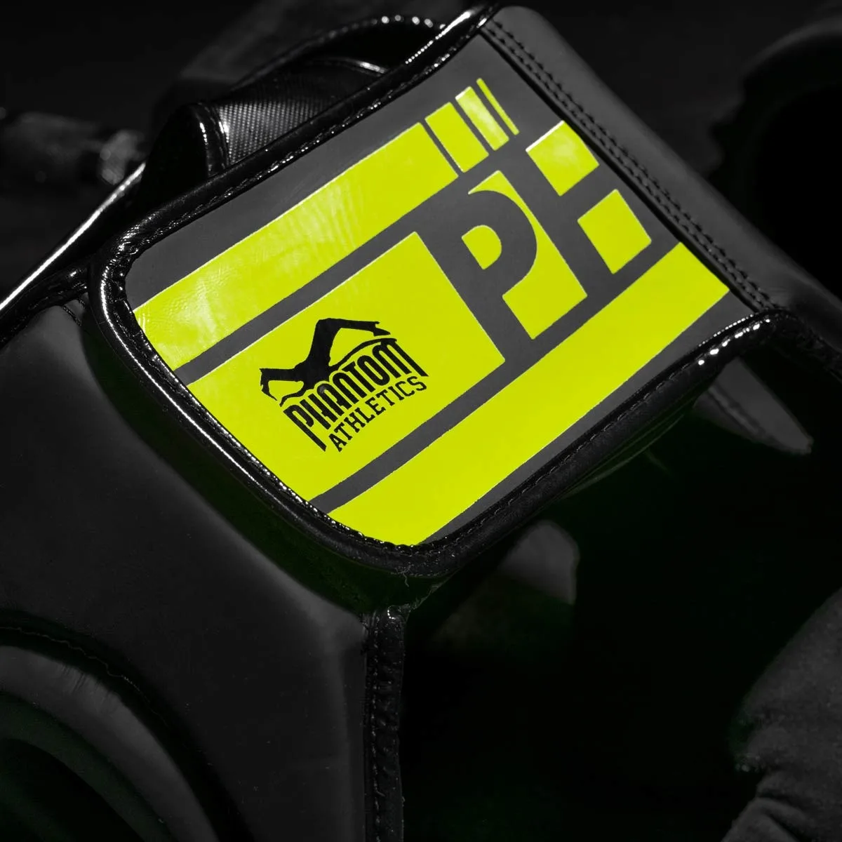 Боксерський шолом Phantom PU-шкіра універсальний чорний жовтий
