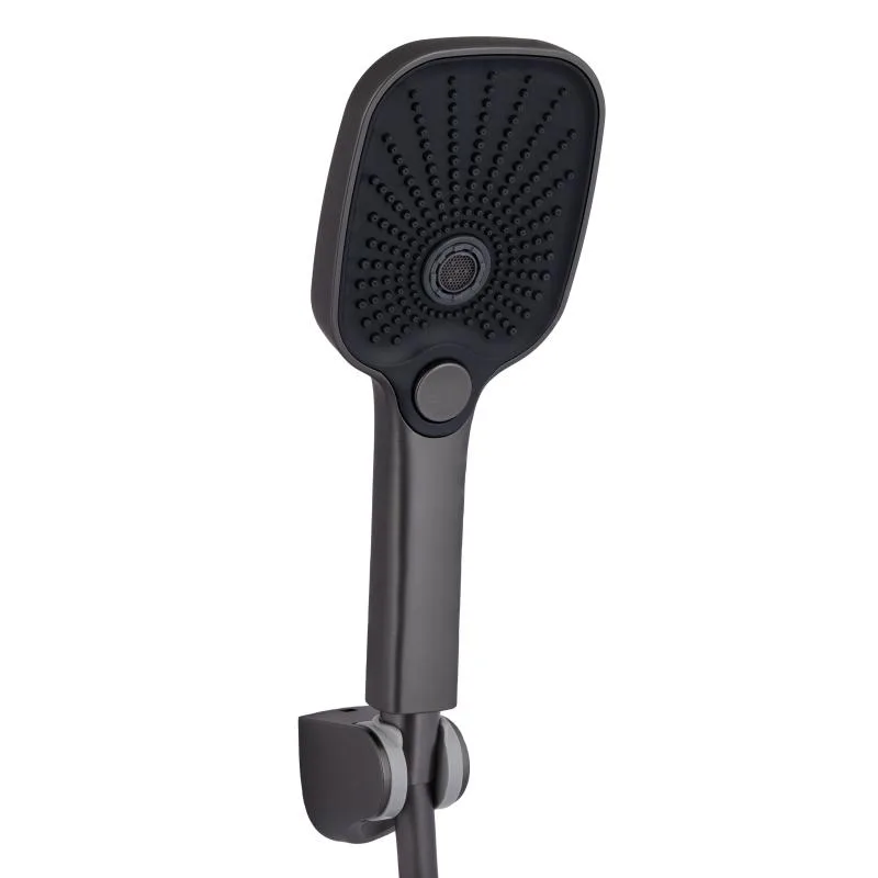 Смеситель для ванны Qtap Gemini QTGEM259GMB45684 с душевым гарнитуром латунь 181х196х107 мм Gunmetal Black PVD
