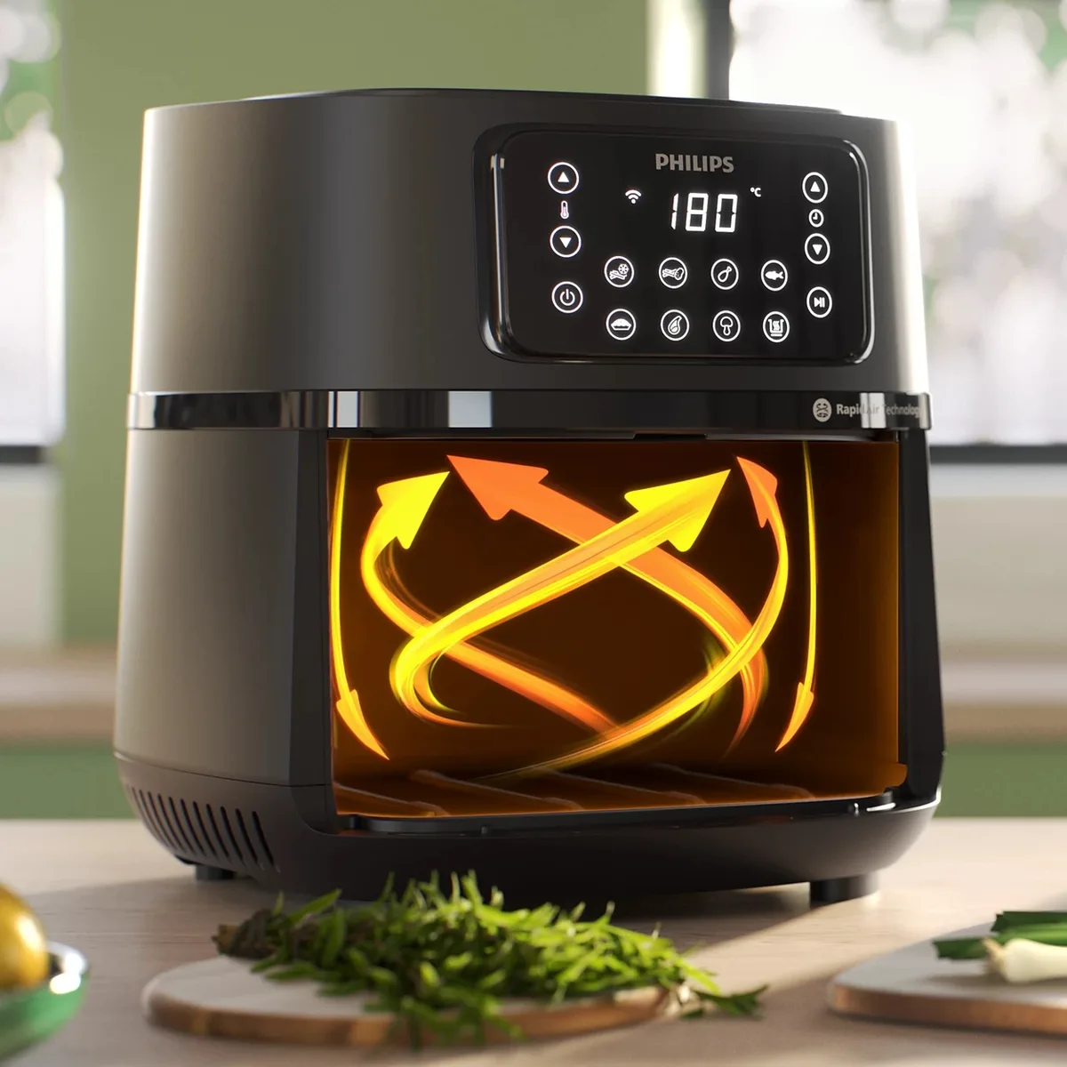 Мультифункційна піч Philips Ovi Connected XXL 2000Вт, ємність 7.2л, сенсорне керування, 8 автоматичних програм, пластиковий корпус