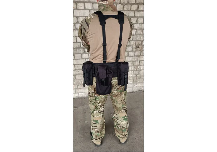 Тактичний розвантажувальний пояс Palianytsia Advanced Cordura 1050 EasyFit чорний 1 шт з підсумками 5 шт