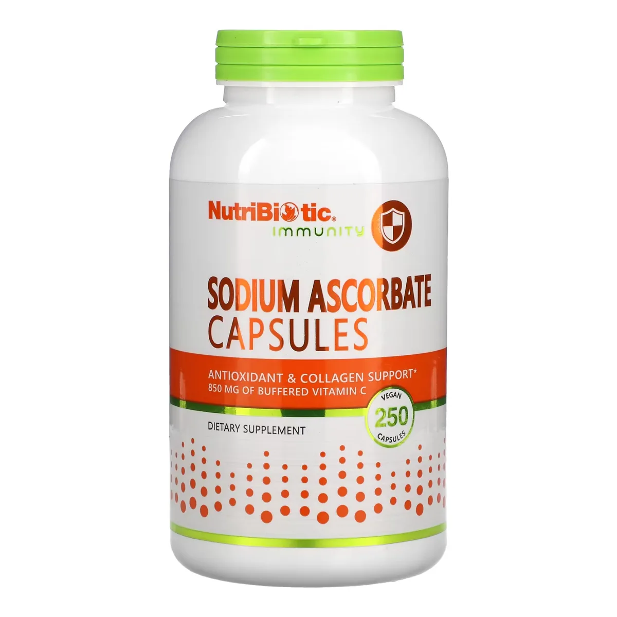 Содий аскорбат Nutribiotic веганские капсулы 250 шт 850 мг