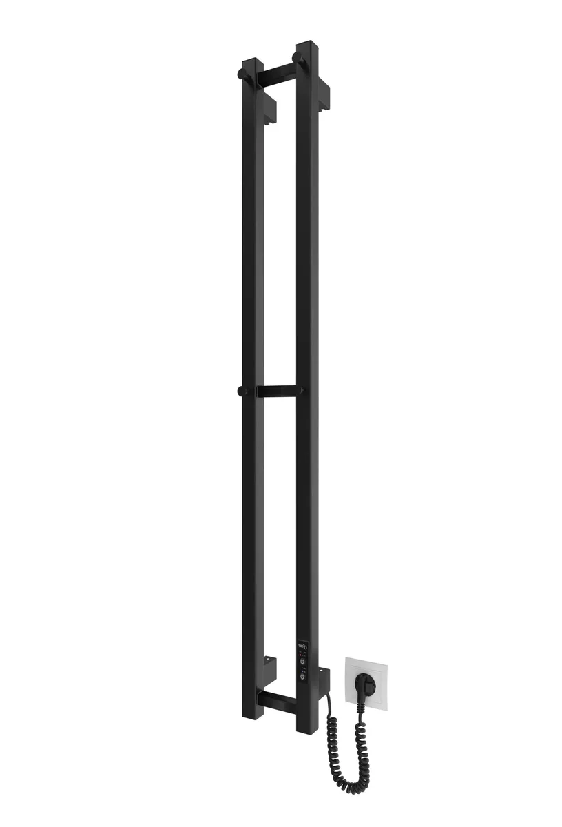 Рушникосушка Hygge Family електрична Slim, 1170х140х80мм, таймер-регулятор, сталь, чорний матовий