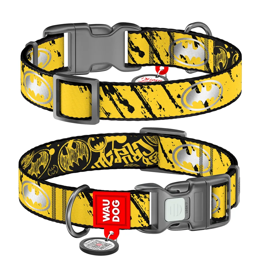 Нашийник WAUDOG Nylon S 15 мм 25-35 см Нейлон Світловідбивний Бетмен