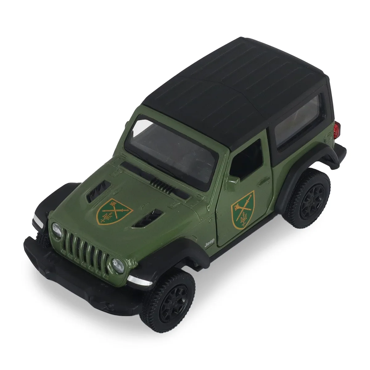 Автомодель TechnoDrive метал 12,4х5,7х5,7 см Шеврони Героїв Jeep Wrangler Rubicon