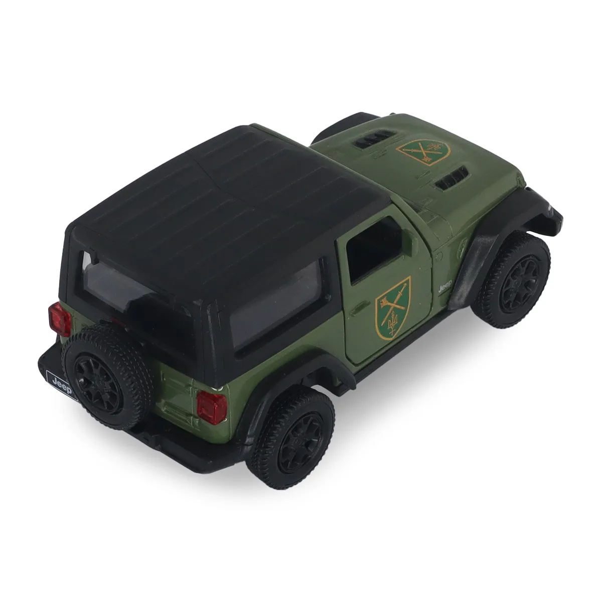 Автомодель TechnoDrive метал 12,4х5,7х5,7 см Шеврони Героїв Jeep Wrangler Rubicon