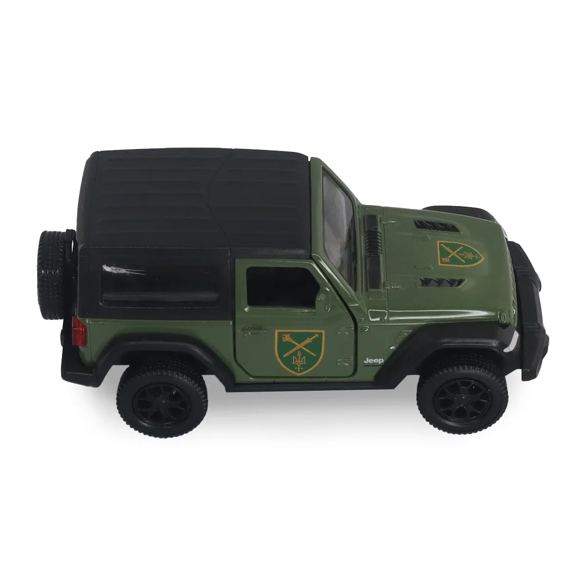 Автомодель TechnoDrive метал 12,4х5,7х5,7 см Шеврони Героїв Jeep Wrangler Rubicon