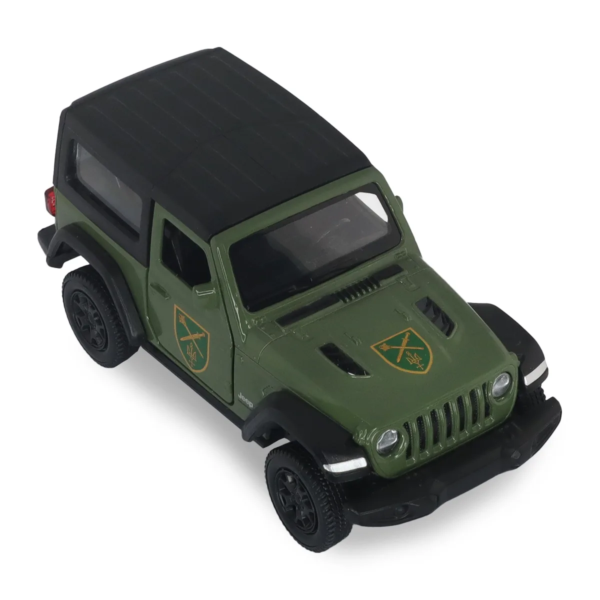 Автомодель TechnoDrive метал 12,4х5,7х5,7 см Шеврони Героїв Jeep Wrangler Rubicon