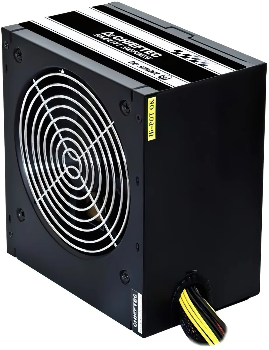 Блок живлення CHIEFTEC Smart  (600W), >85%, 120мм, 1xMB 24pin(20+4), 1xCPU 8pin(4+4), 2xMolex, 4xSATA, 2xPCIe 8pin(6+2)