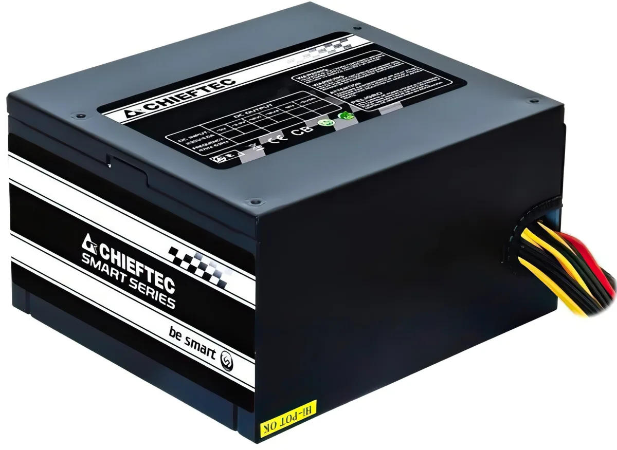 Блок живлення CHIEFTEC Smart  (600W), >85%, 120мм, 1xMB 24pin(20+4), 1xCPU 8pin(4+4), 2xMolex, 4xSATA, 2xPCIe 8pin(6+2)