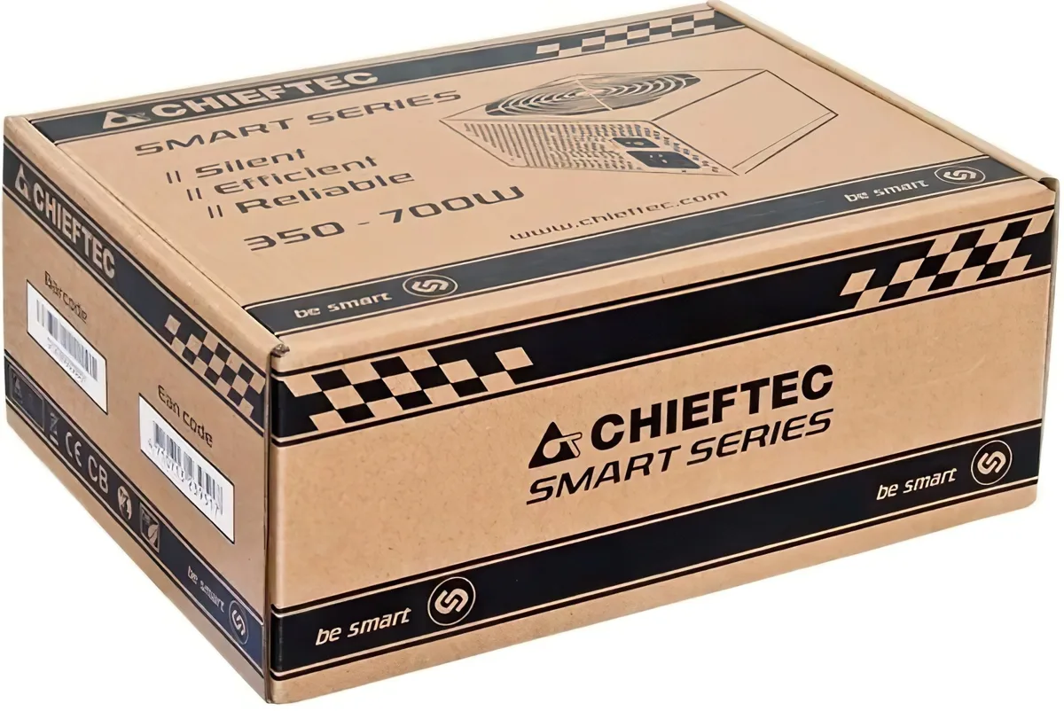 Блок живлення CHIEFTEC Smart  (600W), >85%, 120мм, 1xMB 24pin(20+4), 1xCPU 8pin(4+4), 2xMolex, 4xSATA, 2xPCIe 8pin(6+2)