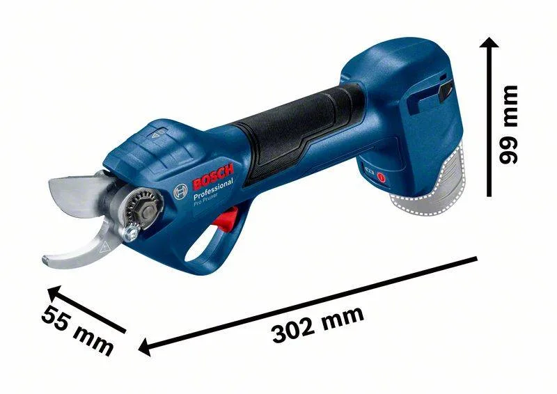 Акумуляторний секатор Bosch Professional, 12В, 2 батареї по 3А·год, діаметр різу 25мм, вага 1000г.