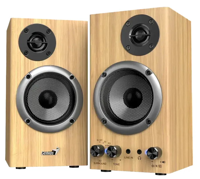 Акустика Genius Дерев'яна 110х207х124,5 мм Бежевий Bluetooth 20 Вт