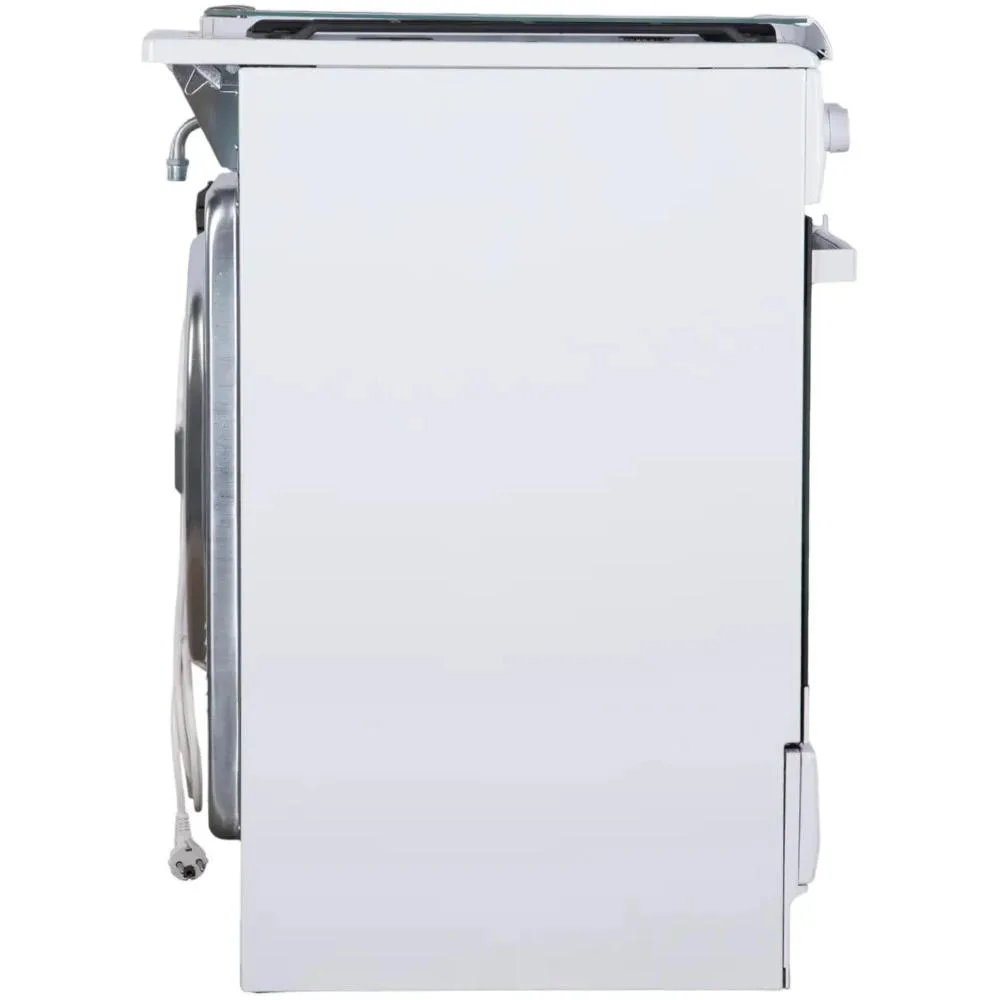 Комбінована плита Hansa, 50x60 см, 62 л, чавунні конфорки, газовий контроль, дисплей, білий.