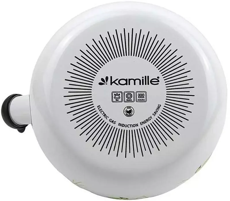 Чайник эмалированный Kamille Цветы 2,2л со свистком из стали