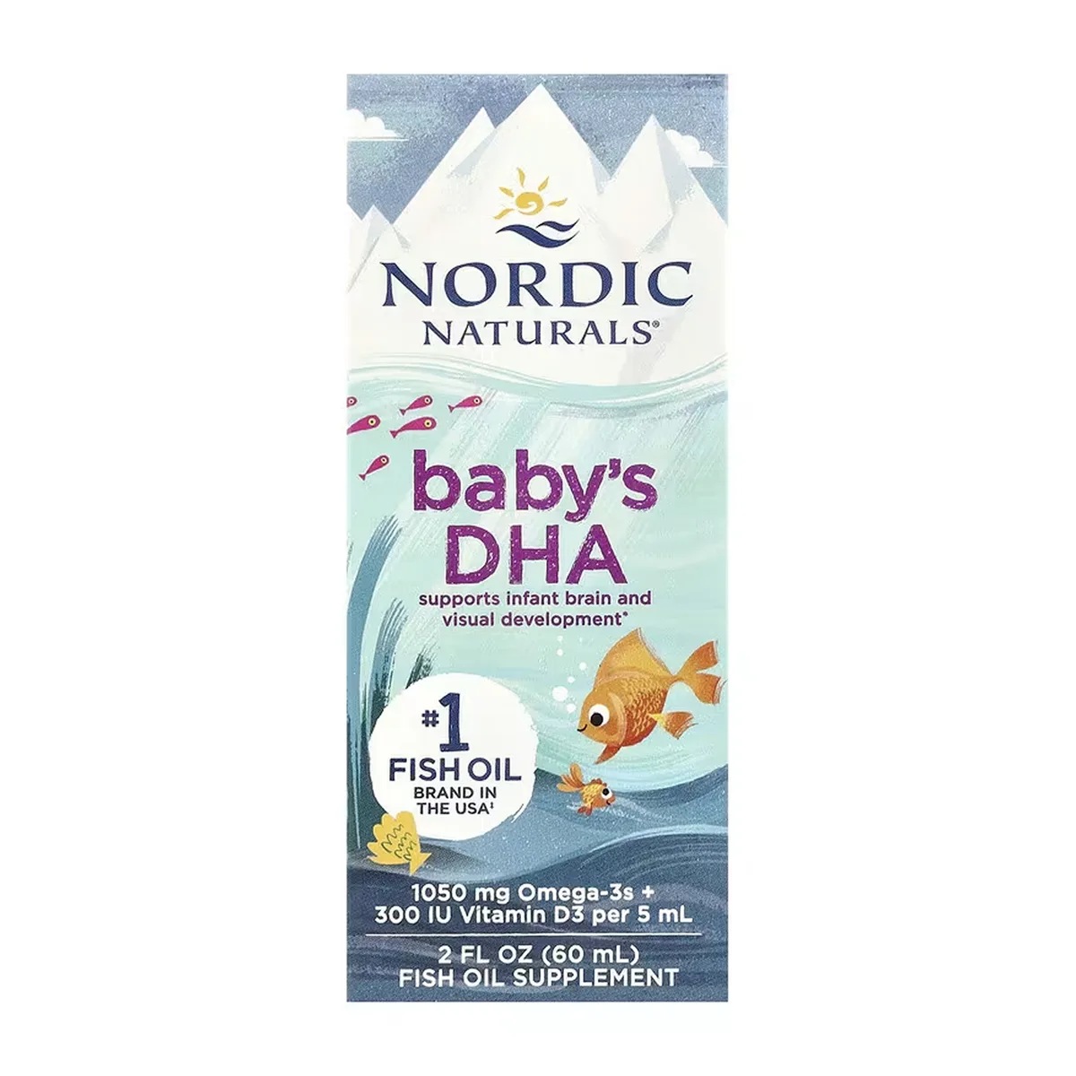 Бебі DHA Nordic Naturals Риб'ячий жир 60 мл Омега-3 Вітамін D3